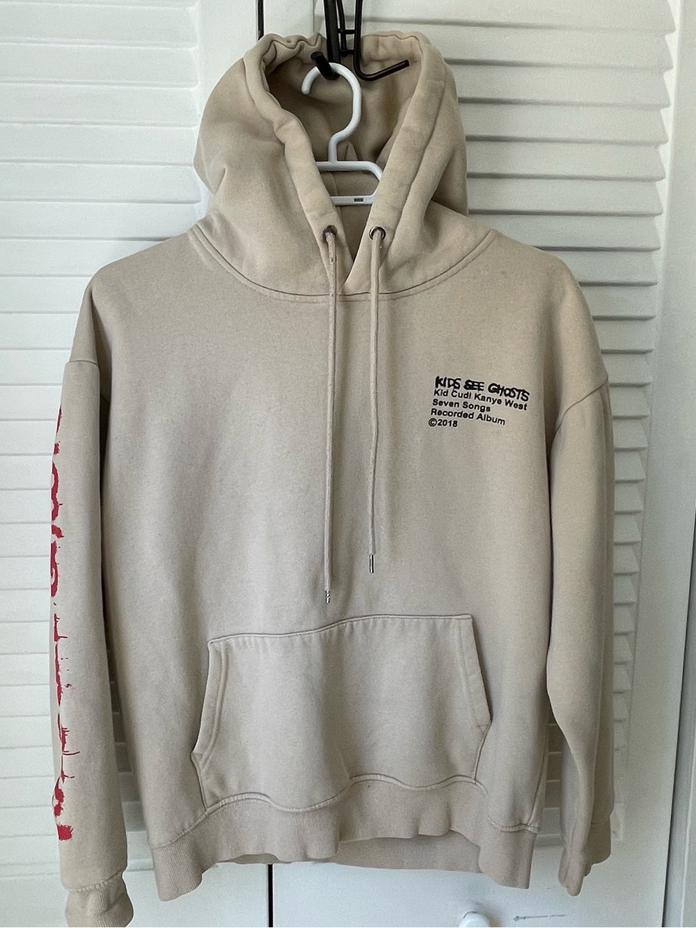 Kid Cudi Kids See Ghosts Beige Graphic Hoodie